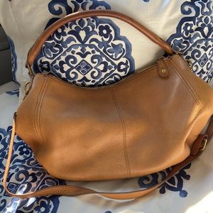 Brown J Crew leather satchel/crossbody